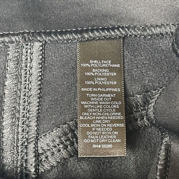 Express Skirt Womens 6 Black Faux Leather Pencil Knee Length‎ Goth Rocker Biker - Picture 9 of 14